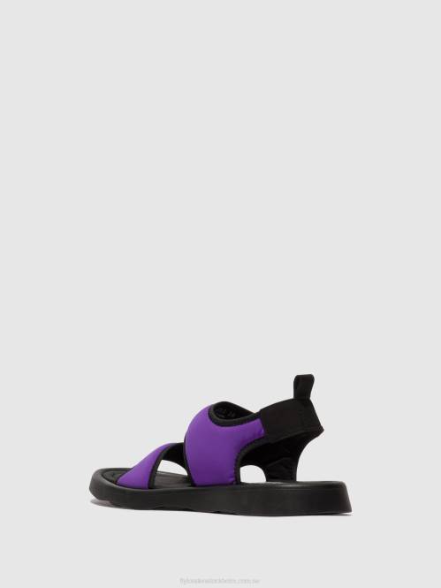 sling-back sandaler treq930 kvinnor Fly London 2T02452 viola/svart