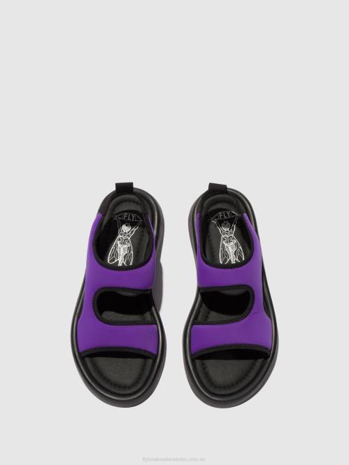 sling-back sandaler treq930 kvinnor Fly London 2T02452 viola/svart