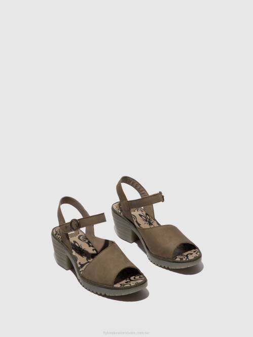 sling-back sandaler wely439 kvinnor Fly London 2T02443 kaki