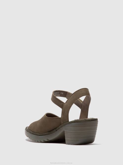 sling-back sandaler wely439 kvinnor Fly London 2T02443 kaki
