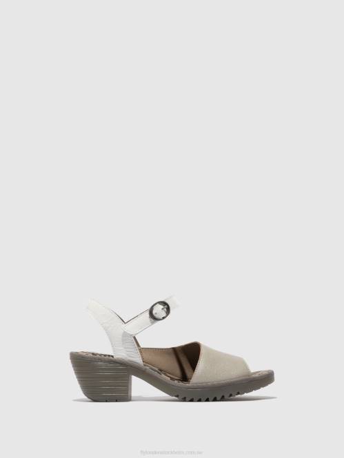 sling-back sandaler wely439 kvinnor Fly London 2T02444 silver/offwhite