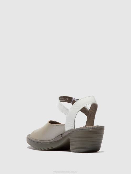 sling-back sandaler wely439 kvinnor Fly London 2T02444 silver/offwhite