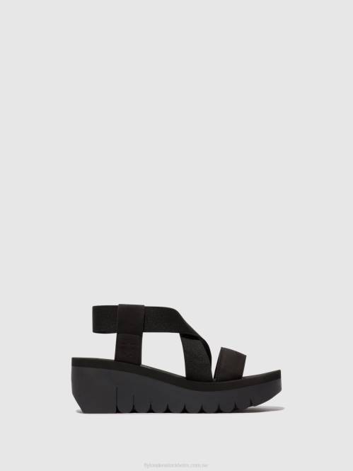 sling-back sandaler yabi922 kvinnor Fly London 2T02445 svart