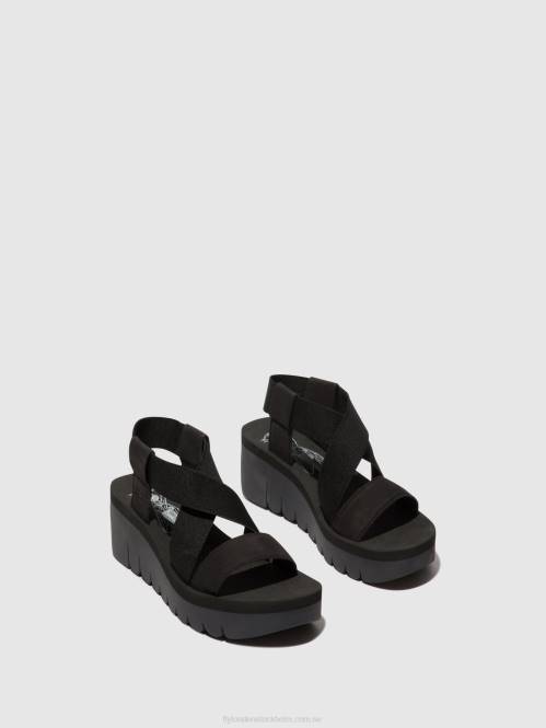 sling-back sandaler yabi922 kvinnor Fly London 2T02445 svart