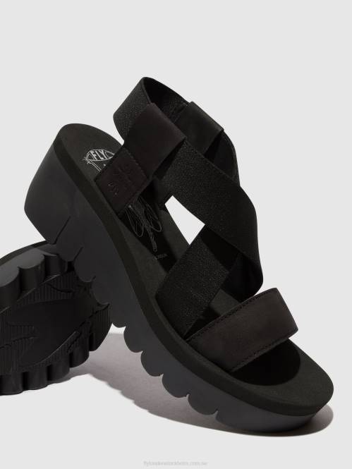 sling-back sandaler yabi922 kvinnor Fly London 2T02445 svart