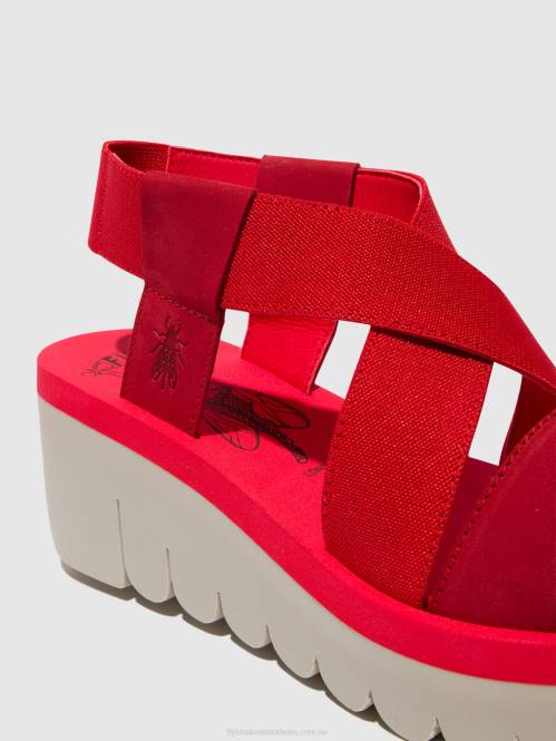 sling-back sandaler yabi922 kvinnor Fly London 2T02447 läppstift rött (rött)