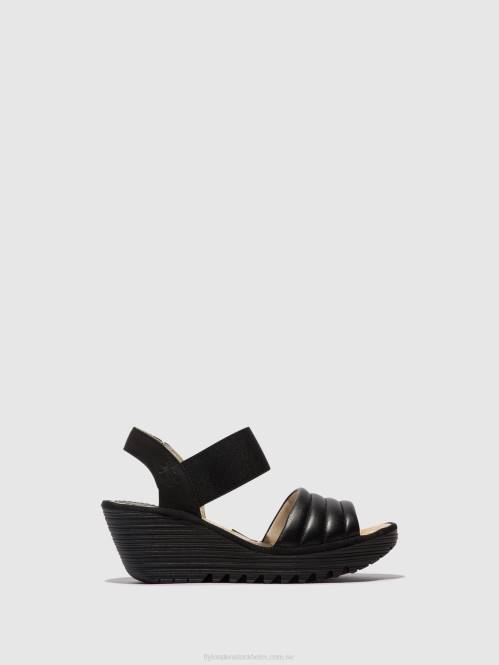 sling-back sandaler yiko414 kvinnor Fly London 2T02432 svart