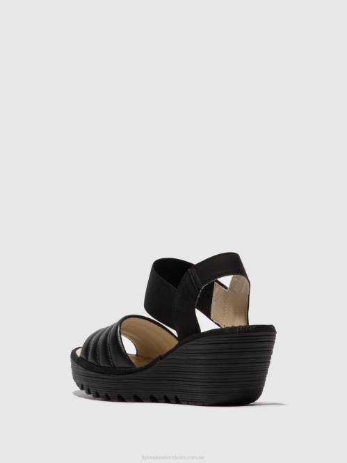 sling-back sandaler yiko414 kvinnor Fly London 2T02432 svart