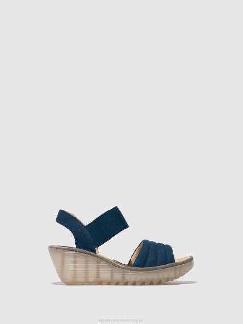 sling-back sandaler yiko414 kvinnor Fly London 2T02433 blå