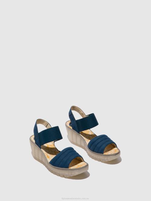sling-back sandaler yiko414 kvinnor Fly London 2T02433 blå