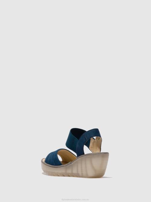 sling-back sandaler yiko414 kvinnor Fly London 2T02433 blå