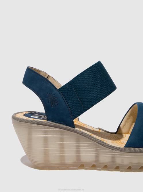 sling-back sandaler yiko414 kvinnor Fly London 2T02433 blå