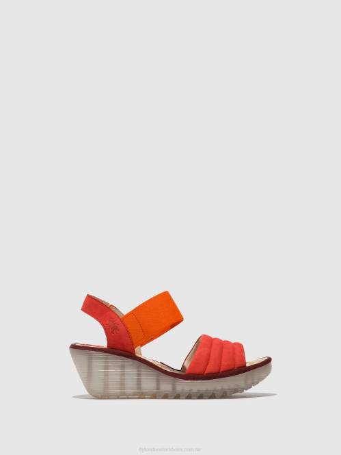 sling-back sandaler yiko414 kvinnor Fly London 2T02434 djävulsröd