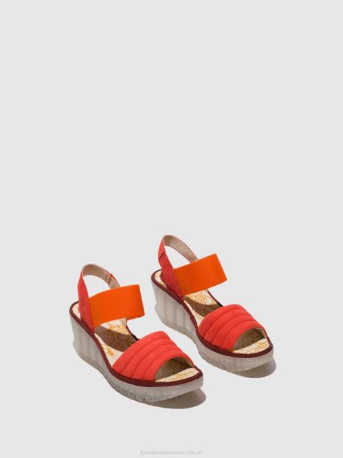 sling-back sandaler yiko414 kvinnor Fly London 2T02434 djävulsröd