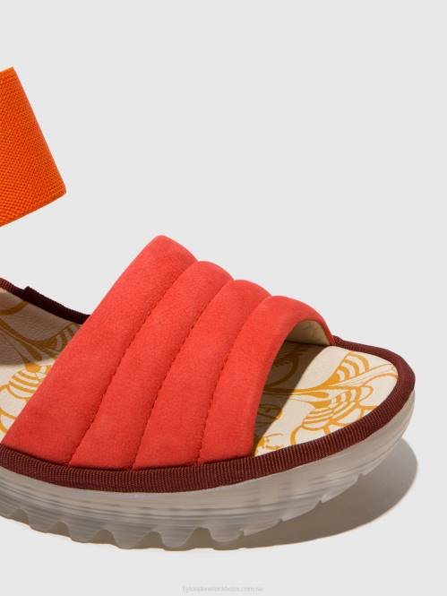 sling-back sandaler yiko414 kvinnor Fly London 2T02434 djävulsröd