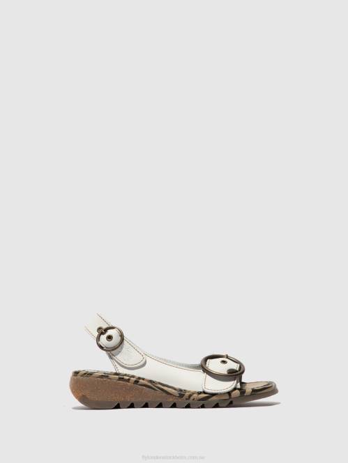 spänne sandaler tram723 kvinnor Fly London 2T02614 off-white