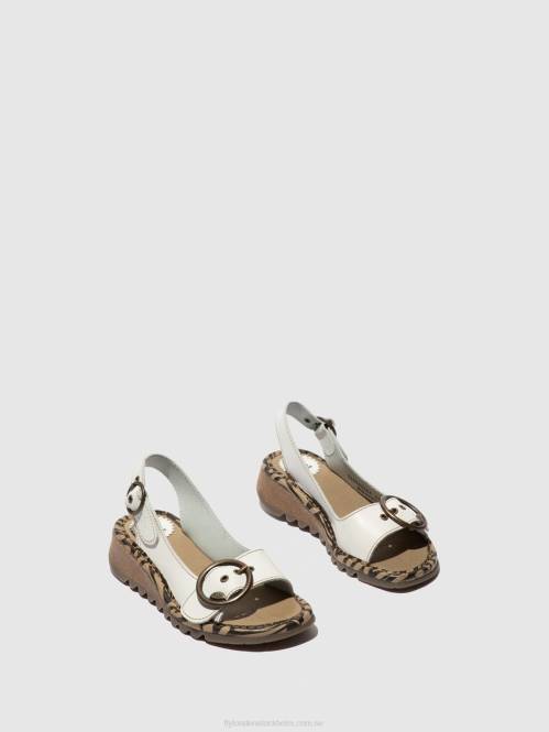 spänne sandaler tram723 kvinnor Fly London 2T02614 off-white