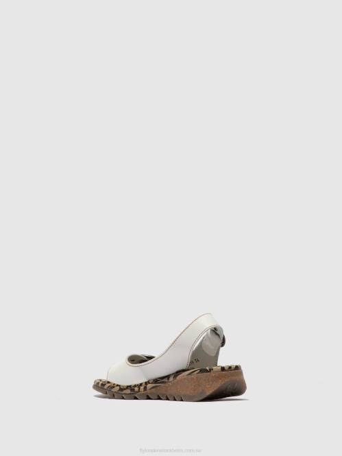 spänne sandaler tram723 kvinnor Fly London 2T02614 off-white