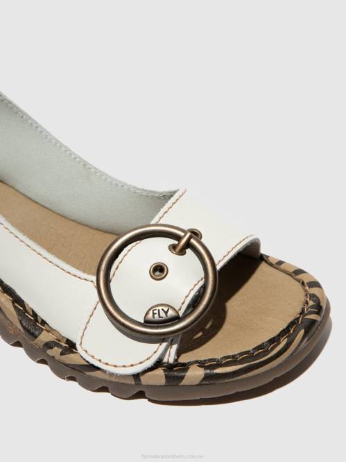 spänne sandaler tram723 kvinnor Fly London 2T02614 off-white