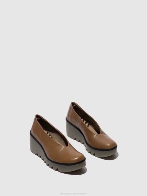slip-on skor beso246 kvinnor Fly London 2T02643 jord