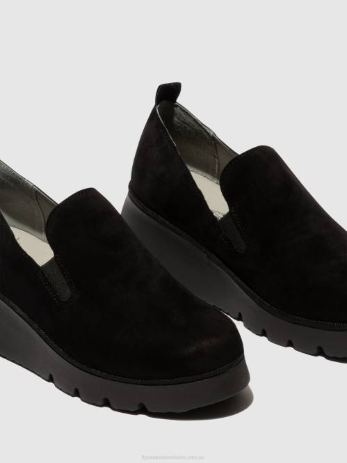 slip-on skor pece406 kvinnor Fly London 2T02665 svart mocka för barn