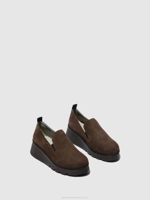 slip-on skor pece406 kvinnor Fly London 2T02667 dk. taupe
