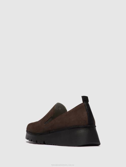slip-on skor pece406 kvinnor Fly London 2T02667 dk. taupe