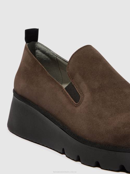 slip-on skor pece406 kvinnor Fly London 2T02667 dk. taupe