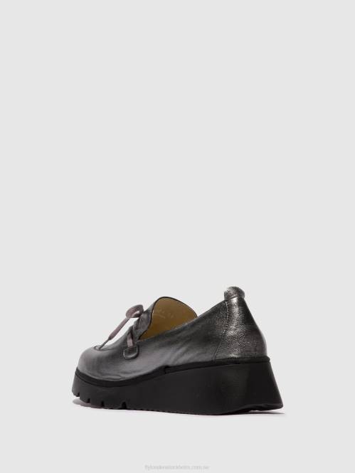 slip-on skor popi436 kvinnor Fly London 2T02636 grafit