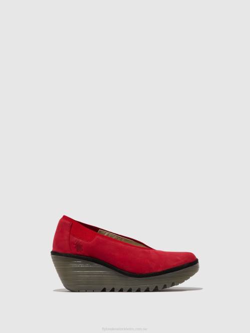 slip-on skor yoza438 kvinnor Fly London 2T02625 läppstift rött