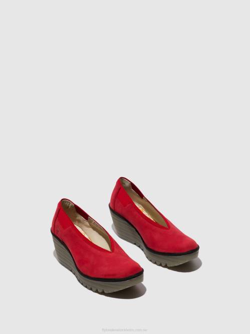 slip-on skor yoza438 kvinnor Fly London 2T02625 läppstift rött