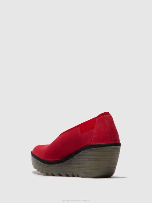 slip-on skor yoza438 kvinnor Fly London 2T02625 läppstift rött