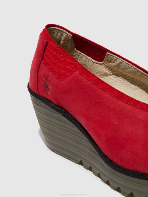 slip-on skor yoza438 kvinnor Fly London 2T02625 läppstift rött