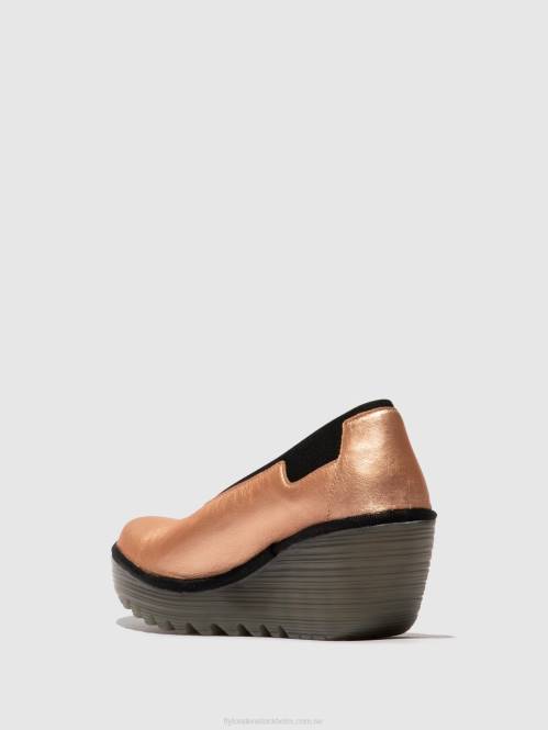 slip-on skor yoza438 kvinnor Fly London 2T02628 rodna guld