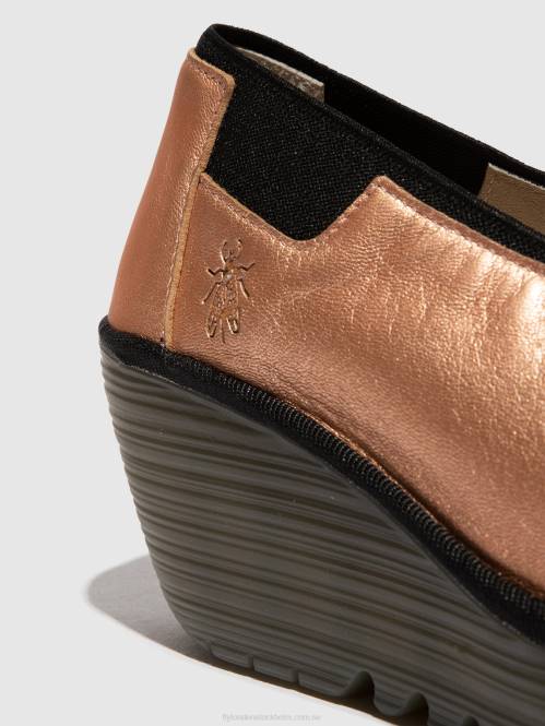 slip-on skor yoza438 kvinnor Fly London 2T02628 rodna guld