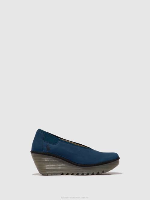 slip-on skor yoza438 kvinnor Fly London 2T02631 blå