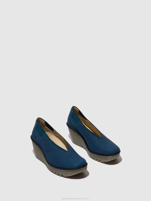 slip-on skor yoza438 kvinnor Fly London 2T02631 blå