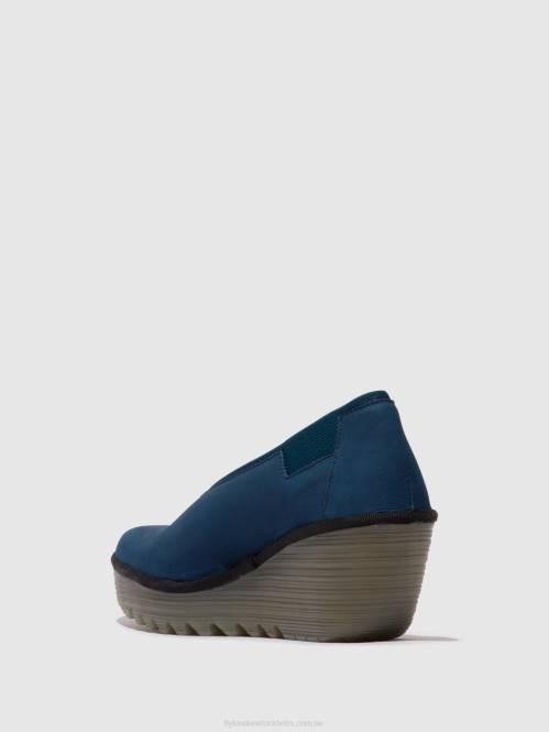 slip-on skor yoza438 kvinnor Fly London 2T02631 blå