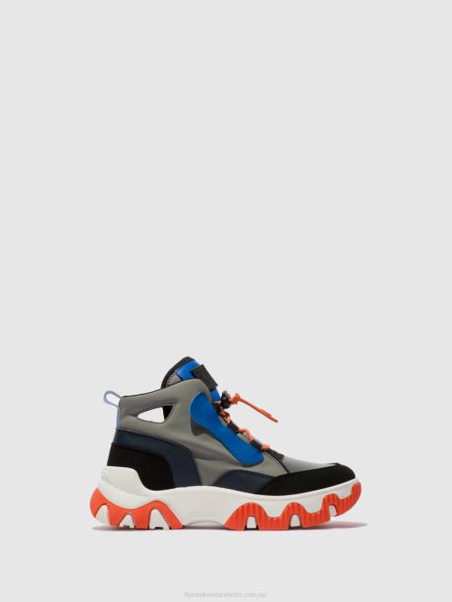 hi-top sneakers feny633 kvinnor Fly London 2T02766 multi grå/blå/orange