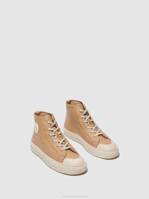 hi-top tränare topy586 kvinnor Fly London 2T02728 nougat