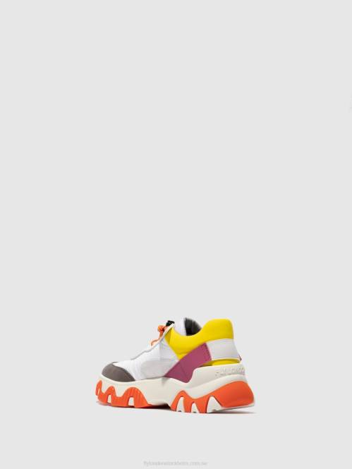 resårskor fian634 kvinnor Fly London 2T02773 multi offwhite/gul/fuchia