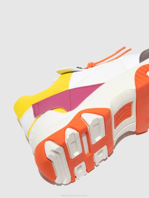 resårskor fian634 kvinnor Fly London 2T02773 multi offwhite/gul/fuchia