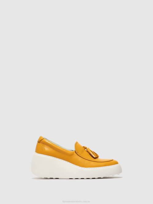 slip-on sneakers dala579 kvinnor Fly London 2T02710 senap