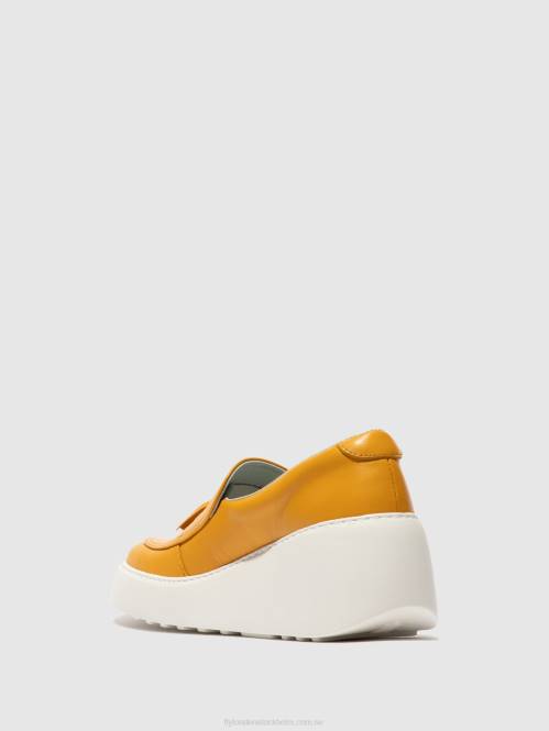 slip-on sneakers dala579 kvinnor Fly London 2T02710 senap