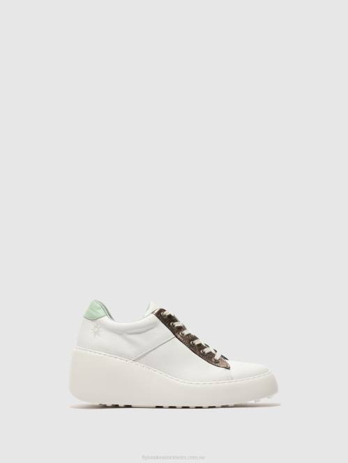 snörskor delf580 kvinnor Fly London 2T02722 vit/brons grafit/mint