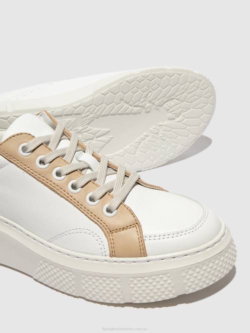 snörskor emmy510 kvinnor Fly London 2T02757 vit/beige/konjak