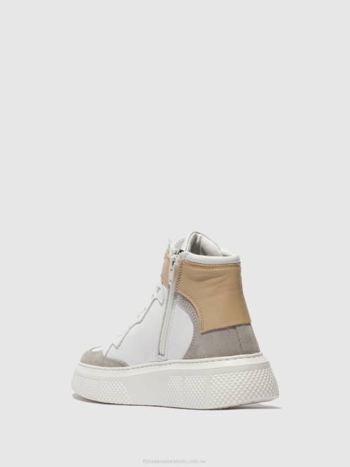 snörskor eppe531 kvinnor Fly London 2T02735 betong/vit/beige