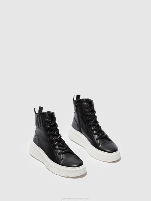 snörskor erby484 kvinnor Fly London 2T02764 dublin black (vit sula)
