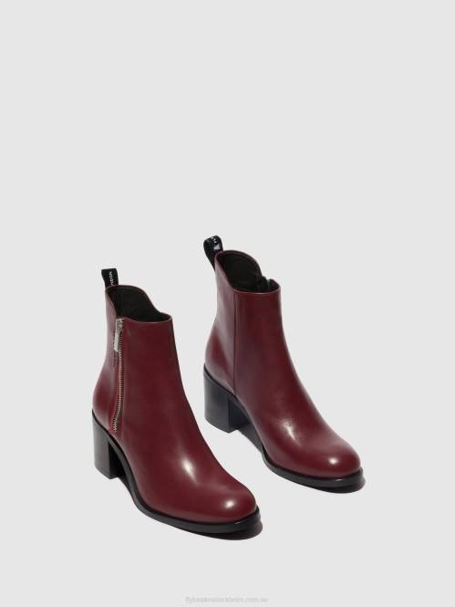 ankelboots med dragkedja ader912 kvinnor Fly London 2T0280 vin