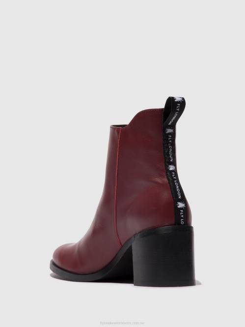 ankelboots med dragkedja ader912 kvinnor Fly London 2T0280 vin